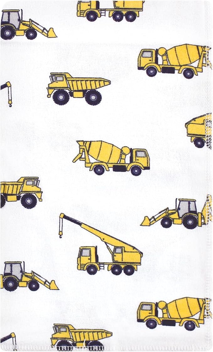 Luvable Friends Hudson Baby Flannel Burp Cloths 10pk, Bulldozer