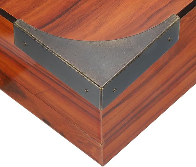 uxcell Corner Protectors, 4Pcs 2.56" - Metal Corner Protector, Vintage Decorative Corner Brackets with Screws, Edge Guards for Furniture Box Table (Bronze)