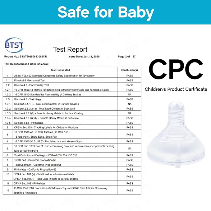 Silicone Nipples for Lansinoh Bottles, Anti-Colic Replacement Nipple for Baby 1m+, BPA Free, Slow Flow, Size S, 6 Count