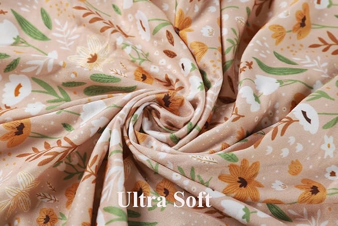 Nursing Pillow Cover Set 3 Pack Nursing Pillow Slipcovers for Moms Breastfeeding Moms, Ultra-Soft Stretchy Fit Standard Nursing Pillows Green/Orange/Floral