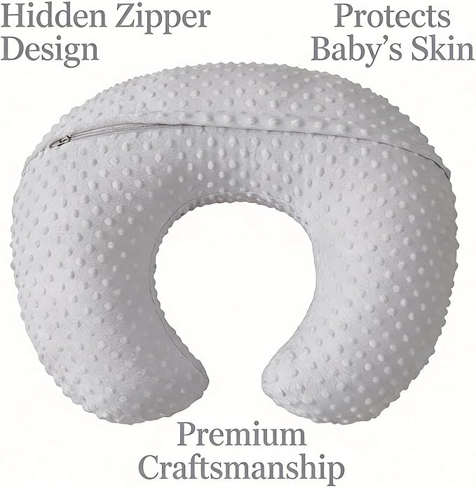 Nursing Pillow, Breastfeeding Pillows with Removable Cover for Mom with Breathable Filling, Ergonomic Baby Feeding Essentials for Bottle and Breastfeeding (Grey)