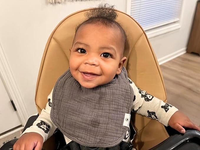 DiaperSquad's 100% Organic Cotton Baby Drool Bibs, Super Absorbent & Adjustable Baby Bibs for Drooling and Teething