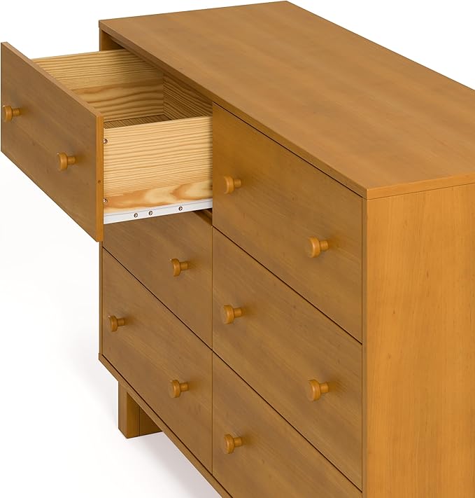 Storkcraft Texas 6 Drawer Dresser (Almond) – GREENGUARD Gold Certified Baby Dresser, Interlocking Drawer System for Nursery & Kids’ Bedroom, Brown Chest for Kids Bedroom, Nursery Storage