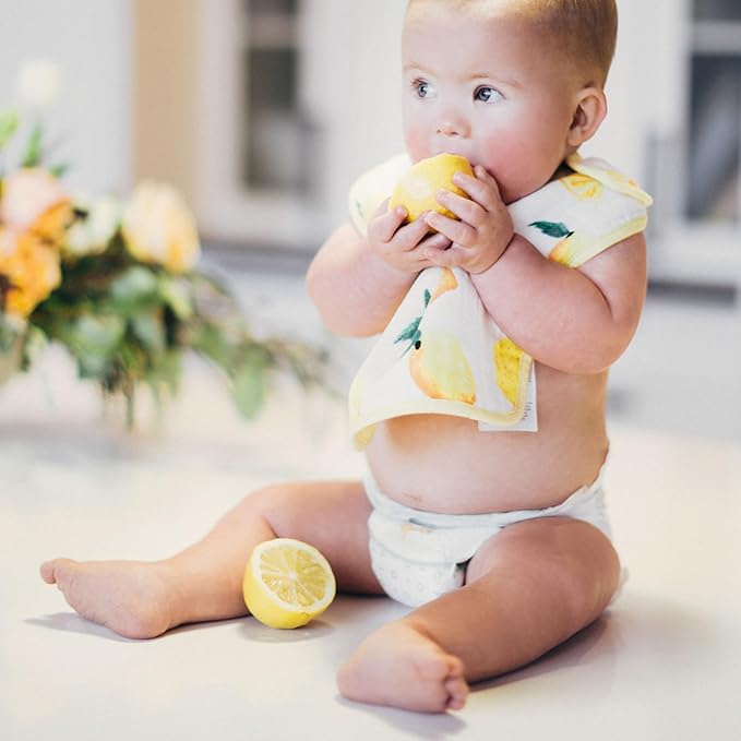 Little Unicorn Muslin Baby Bibs | Adjustable as Baby Grows | Soft Absorbent Muslin Fabric | For Eating, Drooling, Teething (Berry Lemonade)