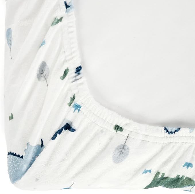 Lush Decor Baby Dinosaurs Roar Soft & Plush Changing Pad Cover, 32" x 16" x 5", Dusty Teal & Gray