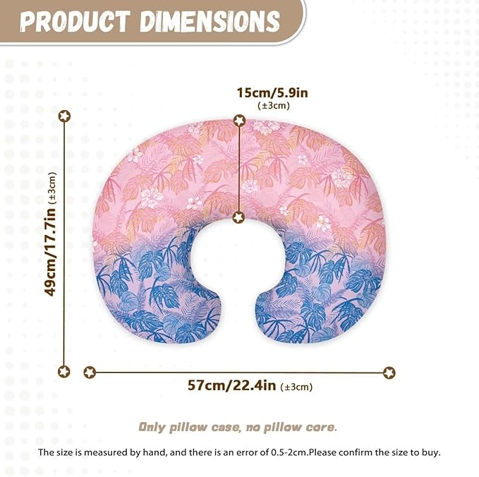 Leaf Nursing Pillow Case for Newborn Support for Breastfeeding,Bottle Feeding & Bonding Feeding Pillow Cover Soft and Cozy Breastfeeding Pillow Slipcover Cover Only