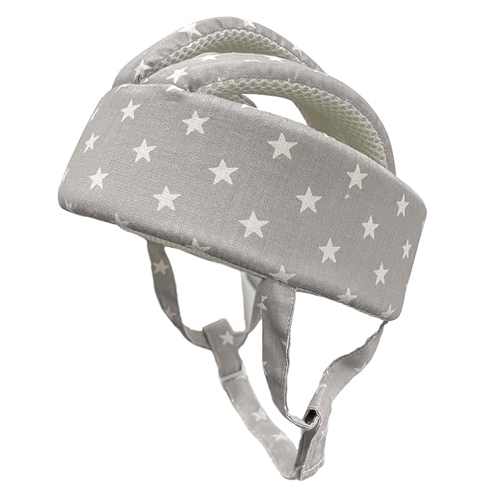 Baby Helmet Toddler Children Headguard Infant Head Cushion Protective Harnesses Cap Soft Adjustable Kid Hat Head Protector (Gray Star)