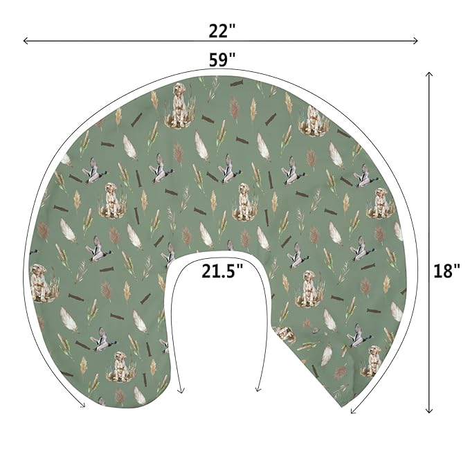Duck Hunting Hunter Baby Nursing Pillow Covers for Boy Girl Flying Mallard Ducks Dog Reef Feathers Nursery Pillowcase for Breastfeeding Pillows Soft Stretchy Wild Bird Slipcovers for Newborn Infant