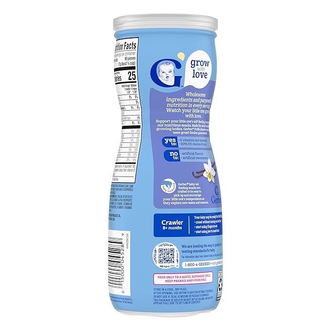 Gerber Baby Snacks Puffs, Vanilla, 1.48 Ounce (Pack of 6)