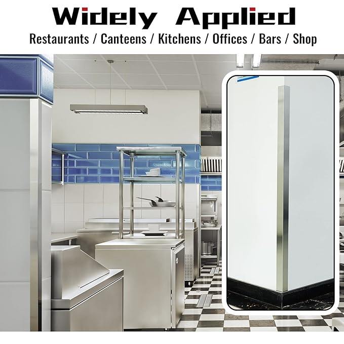 Therwen 20 Pcs 2 x 2 x 48 Inch 304 Stainless Steel Corner Guards Metal Wall Guard Protector Corner Trim Molding for Door Countertop Furniture Cabinet Protection
