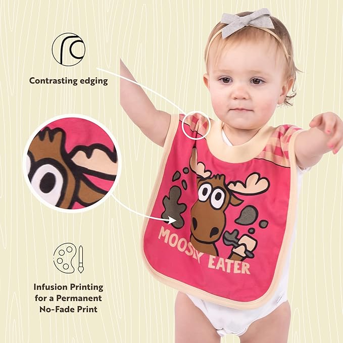 LazyOne Animal-Print Baby Bibs, Cute Baby Shower Gifts