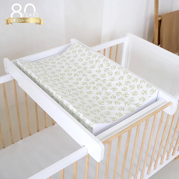Clair de Lune Leaf Anti-Roll Wedge Baby Changing Mat 69 x 44cm