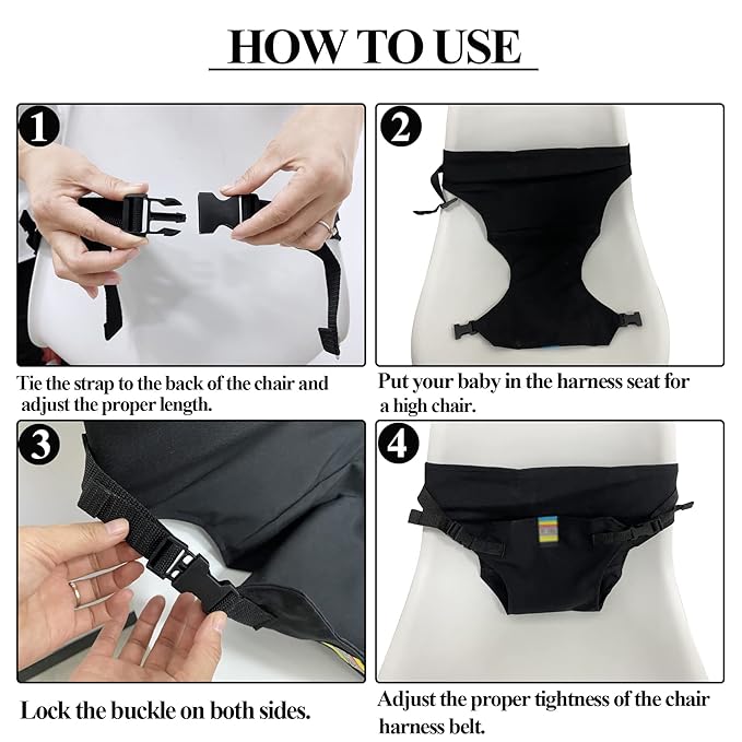 Baby Harness Seat for High Chair, Portable Feeding Seat Belt, Toddler Seat Belt, Baby Booster Harness Belt for Restaurant Shopping Cart Travel