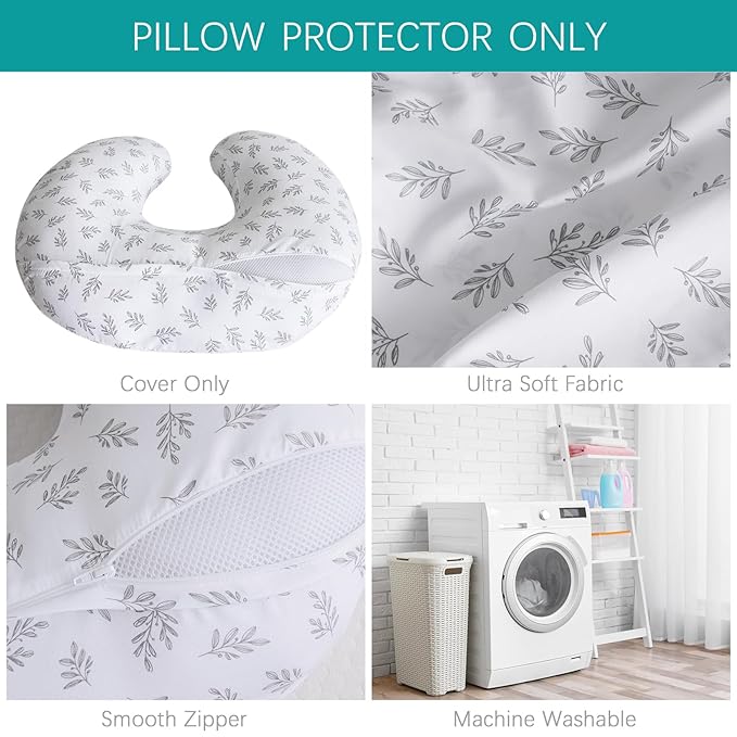 Biloban Nursing Pillow Cover 2 Pack Fit for Boppy Pillow, Breathable & Skin-Friendly Nursing Slipcovers for Breastfeeding Mom, Comfortable & Machine Washable Nursing Covers