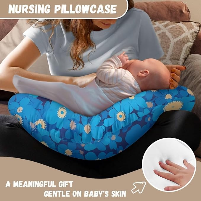 Blue Rabbit Nursing Pillow Covers for Breastfeeding Pillow U-Shaped Pillow Cover Hidden Zipper Design Soft and Skin-Friendly