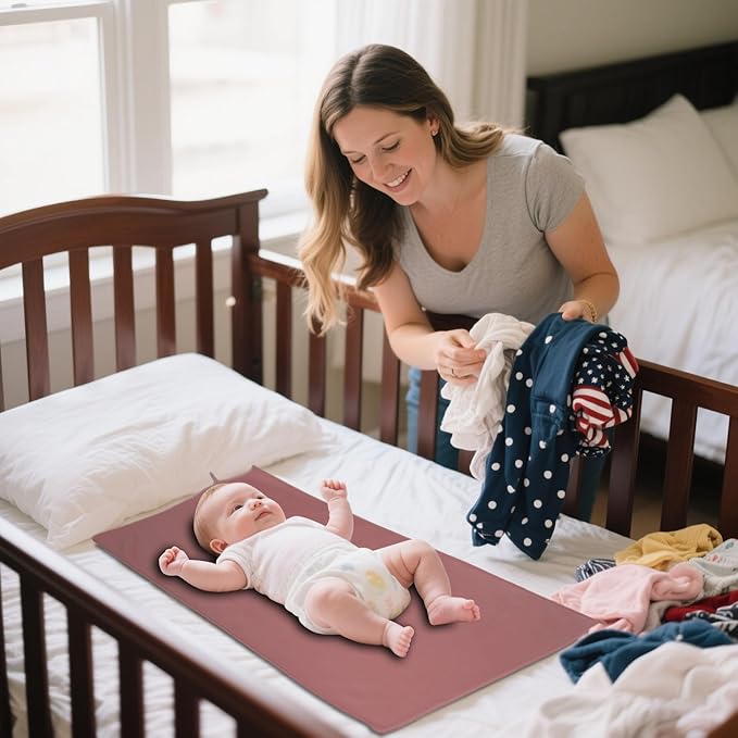 2 Pack Portable Baby Changing Mat, Soft and Easy to Wipe Diaper Changing Pad for Baby Travel or Home (67-07)