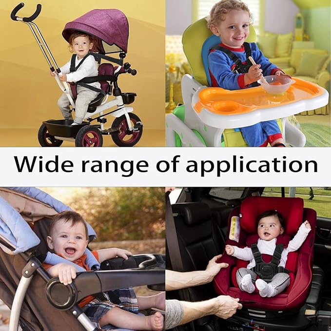 Universal 5 Point Harness Strap, Adjustable Harness Belt, Safety Harness Seat Belt for High Chair/Pushchair/Stroller, Full Protection Child Kid Harness Belt