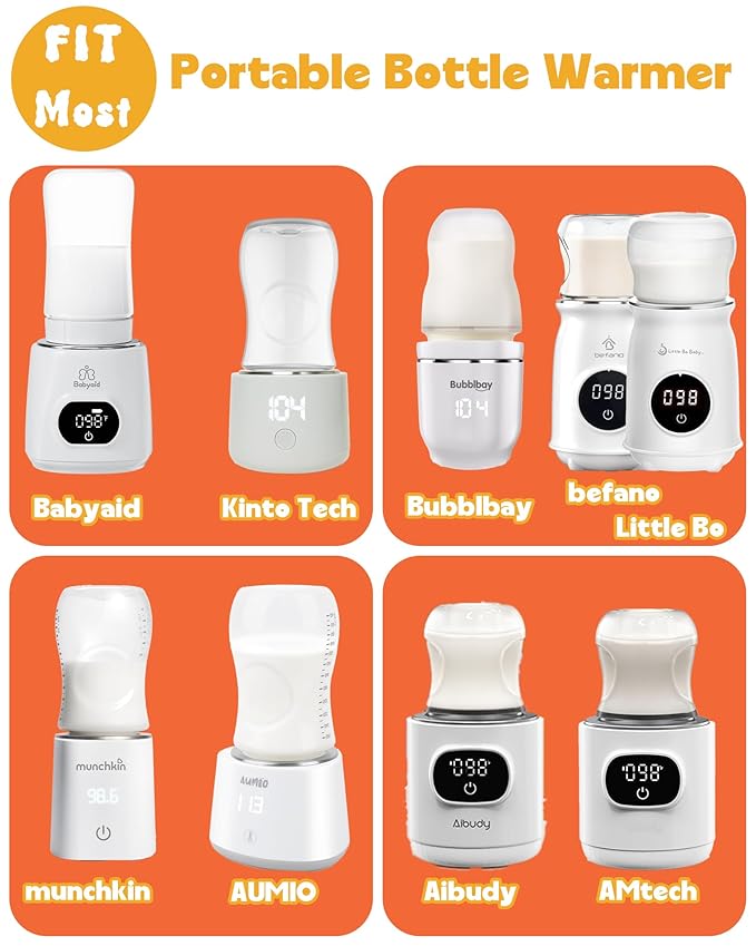 MW-080 Portable Baby Bottle Warmer Replacement Gasket, 2 Pieces Seal Ring Fit for Babyaid/Befano/Munchkin/Little bo Baby/Bubblbay/Kinto tech/Aibuby/AUMIO/OMtech Portable Bottle Warmer