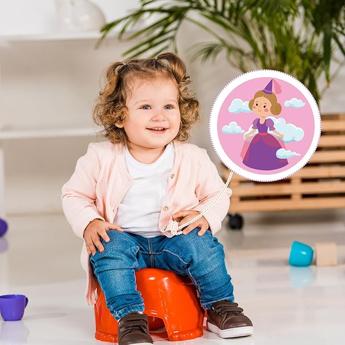 Geyee 24 Pcs Potty Training Stickers Potty You Pee on Toilet Reveal Stickers Chart Reusable Pee Decals Color Changing Seat Toilet Targets for Boys Girls Kids Training Use(Princess)