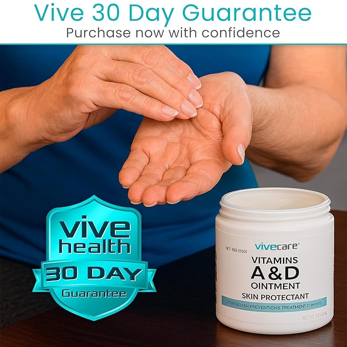 ViveCare A&D Ointment - Skin Protectant & Healing Lotion for Baby, Adult, Seniors - Soothing Cream for Diaper Rash Prevention, Skin Irritation, Burns, Cuts, Scrapes (15oz)