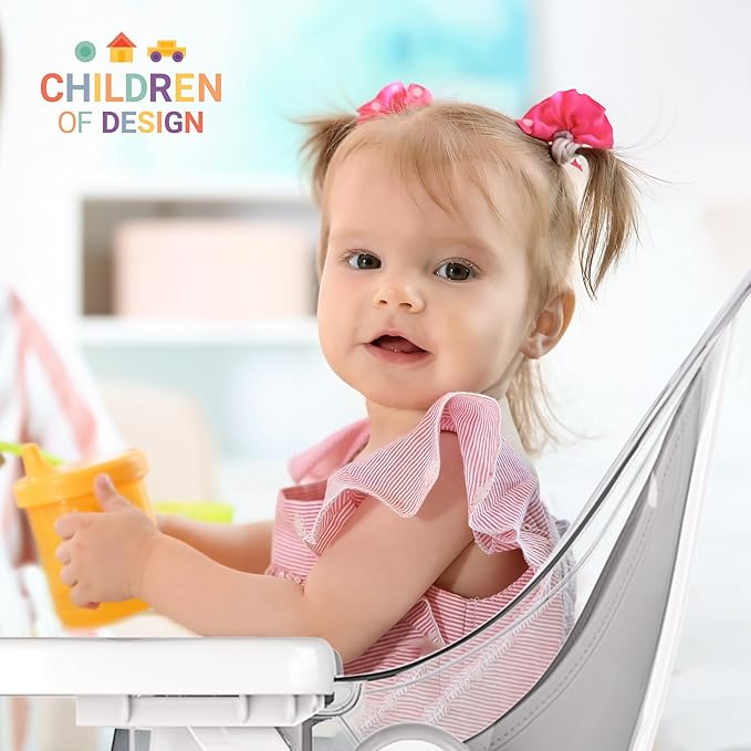 High Chair by Children Of Design Non-Reclinable 6 in 1 Baby Highchair for Babies and Toddlers, Modern Wooden, Easy to Clean, Removable Tray and Cushion