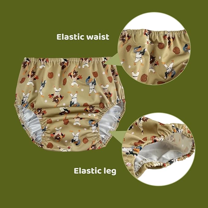 BISENKID 6 Packs Rubber Pants for Toddlers Rubber Training Pants for Toddlers Good Elastic Waterproof Diaper Cover Boy 1t