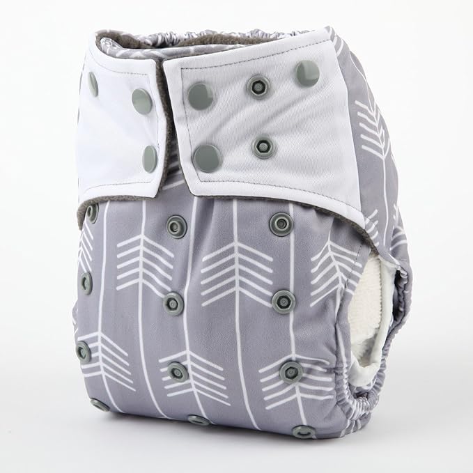 3 AIll in One Cloth Diapers Nappies for Night AIO Sewn in Insert Reusable Washable (Deer Pack)