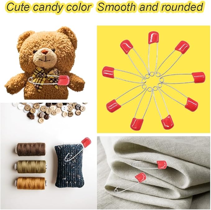 50Pcs 2.2" Plastic Head Nappy Safety Pins