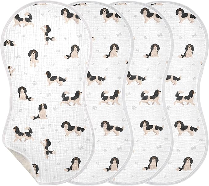 vvfelixl Burp Cloths Cavalier King Charles Spaniel for Baby Boy Girls Baby Washcloths Burp Rags 1 Pack