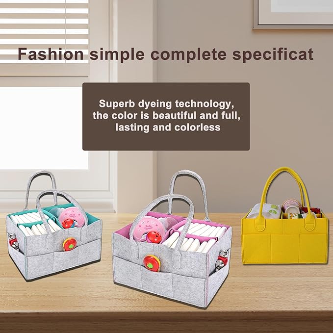 Baby Diaper Caddy is a versatile baby basket designed for nursery storage, car organization, and as a thoughtful gift for baby showers. It is perfect for storing diapers and baby wipes.