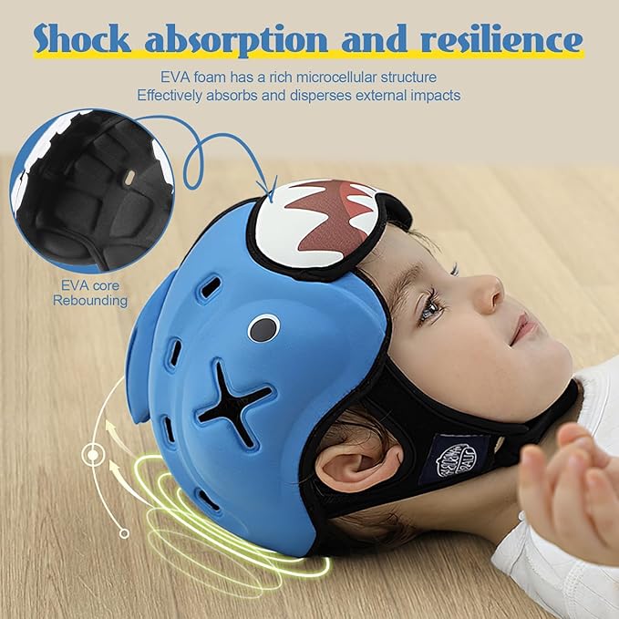 Baby Safety Helmet, Breathable Baby Head Protector for Crawling and Walking, Infant Soft Helmet, Anti-Collision, Ultra-Lightweight, Expandable and Adjustable Age 6m-24m (Rabbit)