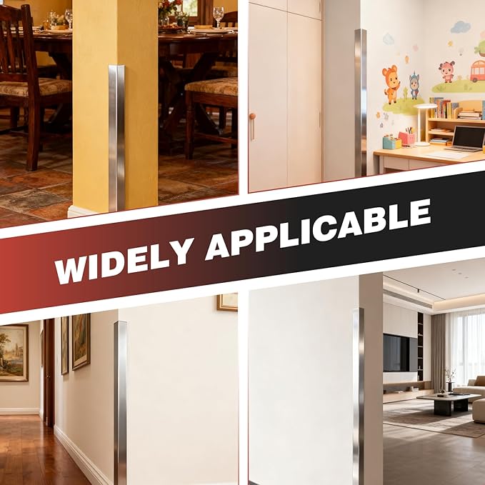 304 Stainless Steel Wall Corner Guard 2 x 2 x 48 inch, Pack of 6 Metal Wall Corner Protector with 90-Degree Angle for Wall Protection and Decoration (6)
