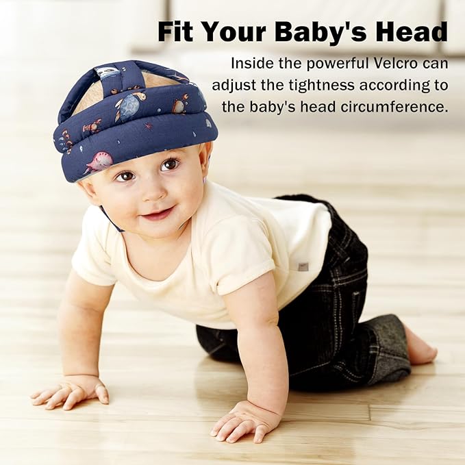 Baby Head Protector for Crawling Walking, Baby Helmet Adjustable No Bumps and Soft Cushion, Infant Safety Cap for Kid Learning to Walk