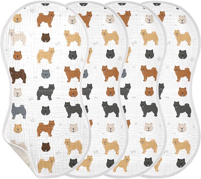 vvfelixl Different Chow Chow Burp Cloths for Baby Boy Girls Baby Washcloths Burp Rags 1 Pack