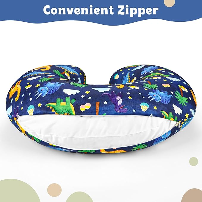 Hooyax Baby Waterproof Nursing Pillow Cover, Stretchy Nursing Covers for Breastfeeding Pillows, Adorable Infant Feeding Pillow Slipcover for Baby Boy and Girls (Dinosaur)