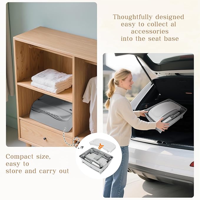 5 in 1 Foldable Baby High Chair,Convertible Highchair for Babies and Toddlers-Portable Infant Booster Seat,Carry Small Box,Dining Chair,Toddler High Chair with 5-Point Harness,Removable Tray-Grey