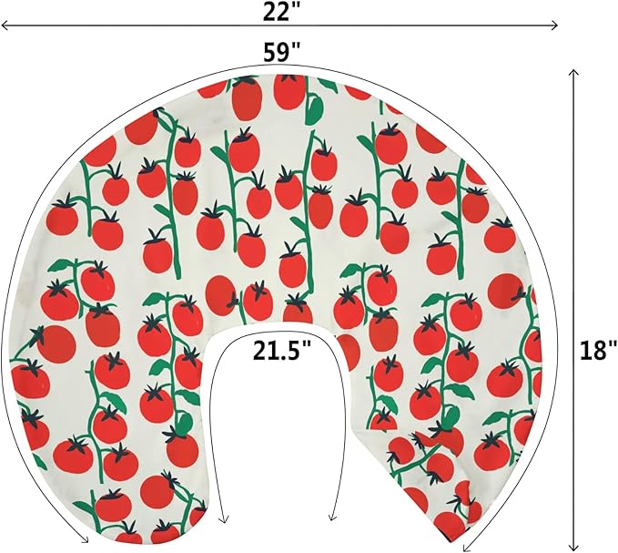 Sweet Red Tomatoes Nursing Pillow Covers for Boy Girl Cute Cherry Tomato Nursing Pillow Slipcovers for Breastfeeding Pillows Red Summer Tomato Fruit Soft Stretchy Removable Cover for Newborn Infant