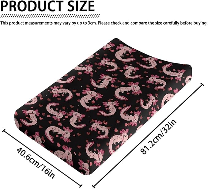 Axolotl Changing Pad Cover Washable Stretchy Diaper Changing Mat Cover Lightweight Waterproof Universal Tray Table Mat Cozy