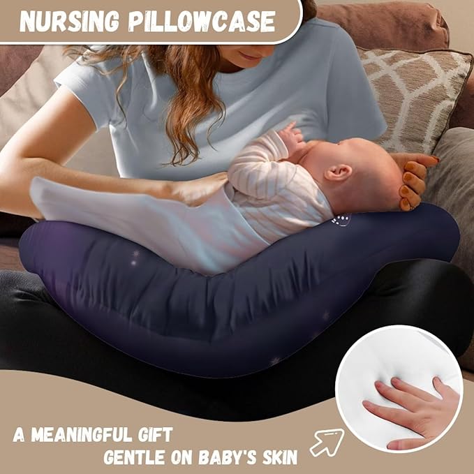Butterfly Nursing Pillow Cover Purple Breastfeeding Pillow Cover for Baby, Removable Nursing Covers for Breastfeeding Pillows, Super Soft Breathable