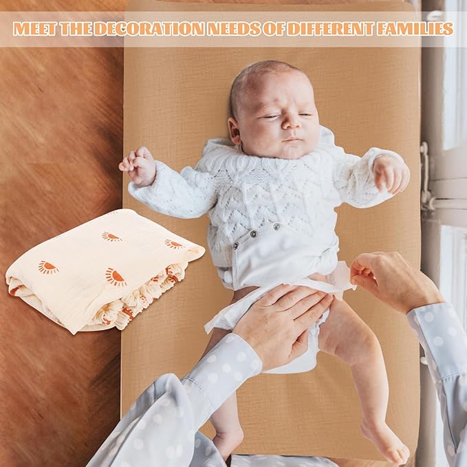 2 Pcs Changing Pad Cover, Soft Changing Pad Sheets, Changing Table Pad Cover, Cotton Fitted Diaper Changing Table Cover Set, Baby Diaper Change Table Pad Covers, 32x16x3.15in (Style 2)
