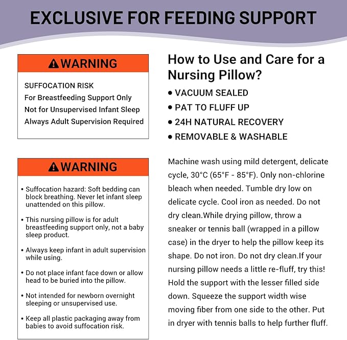 AMASKY Nursing Pillow for Breastfeeding and Bottle Feeding, Ergonomic Support for Mom and Baby, Removable Washable Cover(Light Blue), Pallet of Product