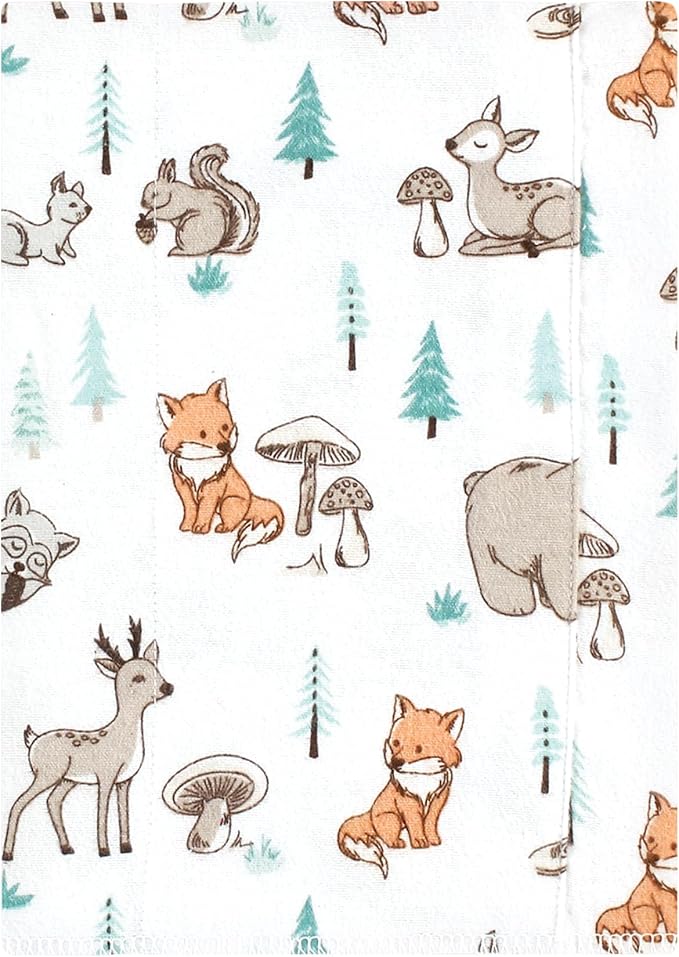 Luvable Friends Hudson Baby Flannel Burp Cloths 7pk, Forest Animal Friends