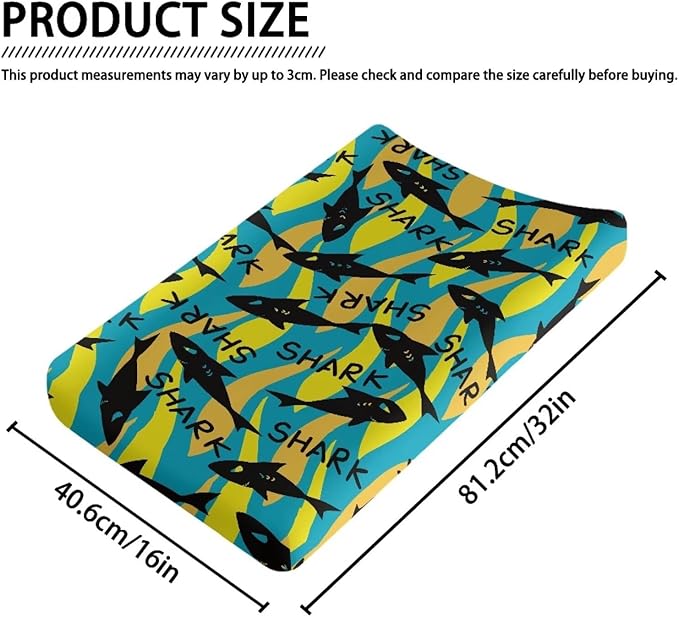 Shark Baby Changing Pad Cover Lightweight Soft Diaper Changing Cover Stretchy Breathable Waterproof Nursery Pad Change Cover Infant/Toddler