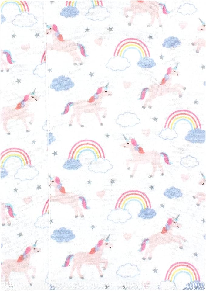 Luvable Friends Hudson Baby Flannel Burp Cloths 7pk, Pink Unicorn