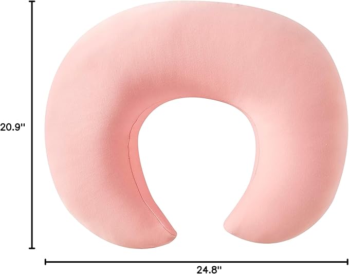 Nursing Pillow, Plus Size Breastfeeding Pillow Original Support for Baby Boys Girls Breastfeeding Essentials, with Removable Soft Cotton Cover (Pink, Large (25.59 * 20.08 * 6.30 Inches))