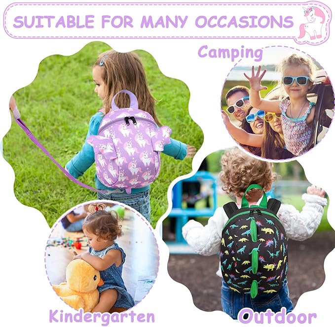 VASCHY Mini Toddler Backpack with Leash, Ultra Lightweight Tiny Little Daycare Backpack