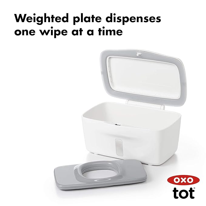 OXO Tot Changing Pad and OXO Tot Perfect Pull Wipes Dispenser, Gray, 1 Count (Pack of 1) Bundle