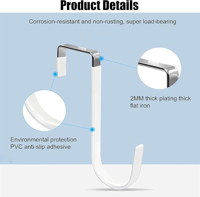 Potty Seat Hook,2pcs Multifunctional Potty Hook for Kids Towel Organizer Heavy Duty Organizer Hooks,Z Shaped Shower Door Hooks (White) (White)