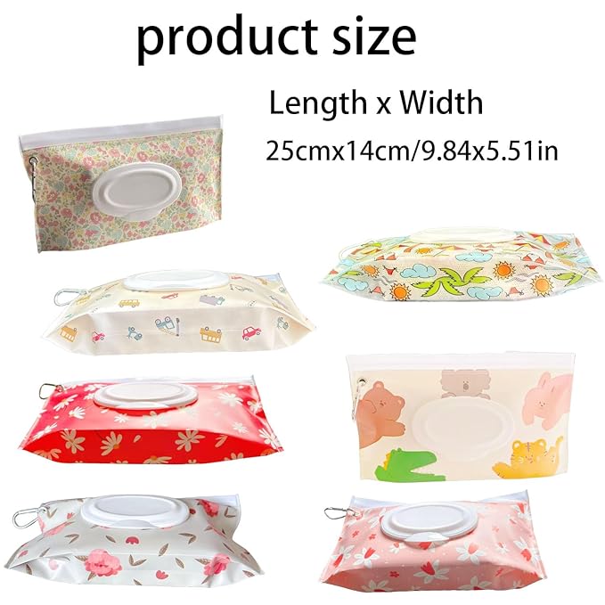 3 PCS Baby Wipes Dispenser Portable Wet Wipe Dispenser Bag,Portable Refillable Wipe Holder, Baby Wipes Container, Wipe Dispenser, Wet Wipe Carrying Case Holder for Travel