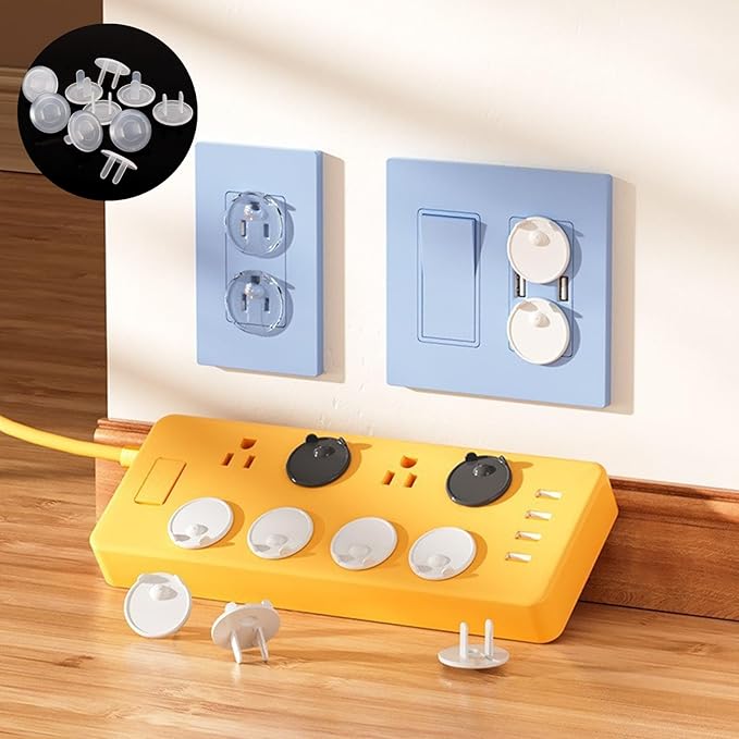 30 Pcs Outlet Plug Covers US Power Socket Electrical Outlet Safety Covers for Protection Anti Electric Shock Plugs Protector Cover Socket Cover Plate, Transparent